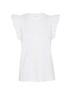 Nation LTD Paulette White Ruffle Sleeve Tee